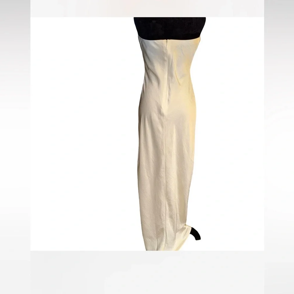 The A&F Julia Slip Strapless Maxi Dress no scarf in cream size small